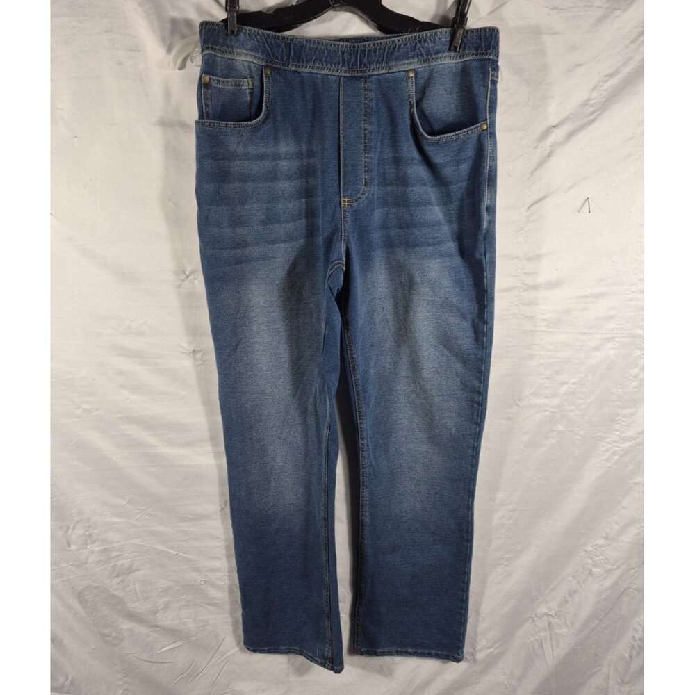 Pajamajeans Women's Blue Corduroy Drawstring Waist Straight Pants Size 8/10